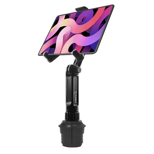 Cellet Cup Holder Tablet Mount, Tablet Car Cradle Holder Compatible For All Ipad, Pro, Air, Mini Samsung Galaxy Tablet, Amazon Fire Microsoft Surface