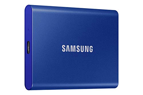 Samsung T7 Portable Ssd, 500Gb External Solid State Drive, Speeds Up To 1,050Mb/S, Usb 3.2 Gen 2, Reliable Storage For Gaming, Students, Professionals, Mu-Pc500H/Am, Blue