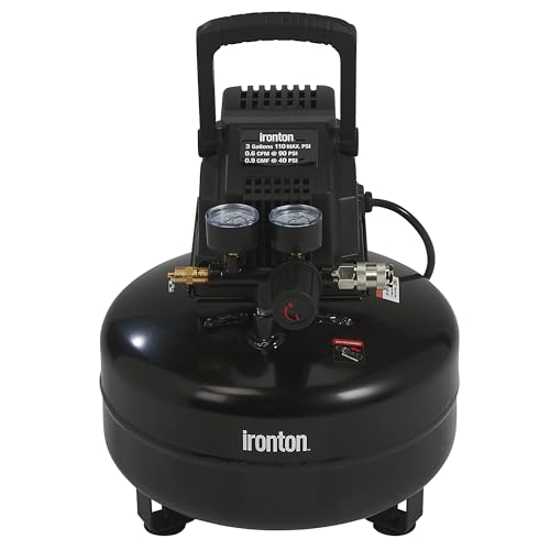 Ironton Oil-Free Pancake Air Compressor, 0.3 Hp, 3 Gallons, 110 Psi