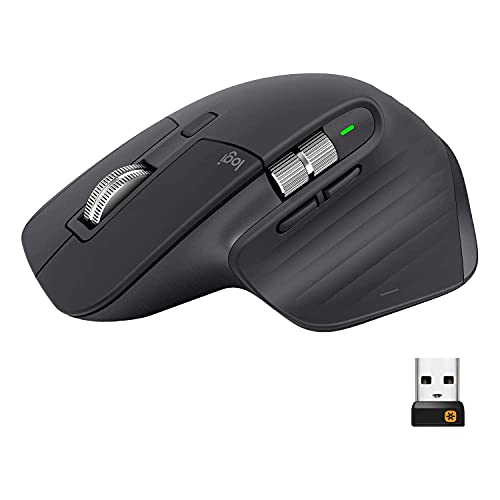 Logitech Mx Master 3 Advanced Wireless Mouse, Ultrafast Scrolling, Ergonomic, 4000 Dpi, Customization, Usb-C, Bluetooth, Usb, Apple Mac, Microsoft Pc Windows, Linux, Ipad - Graphite