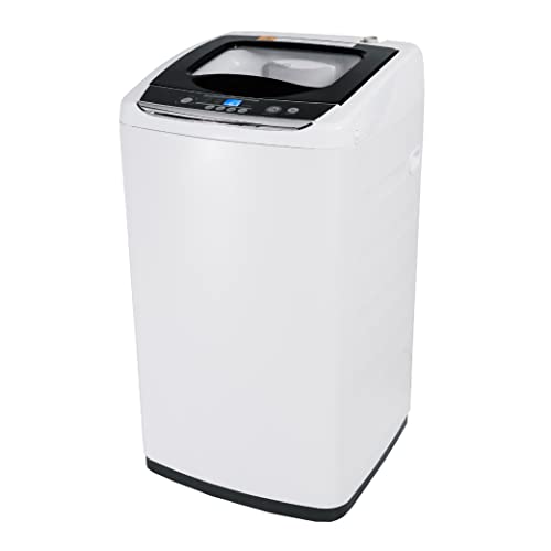 Black+Decker 0.9 Cu. Ft. Portable Washer, 6.6 Lb. Capacity Washing Machine For Homes &Amp; Apartments, 5 Wash Cycles, Quick Connect Sink Adapter And Drain Hose Included, Transparent Lid &Amp; Led Display, Bpwm09W, White