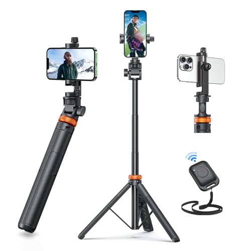 Newest Iphone Tripod Stand, Eucos 62' Phone Tripod&Amp;Selfie Stick With Remote Shutter For Video Recording, Solidest Cell Phone Tripod Stand For Iphone Compatible Iphone 13Pro Max/12Pro/Samsung/Dji/Gopro