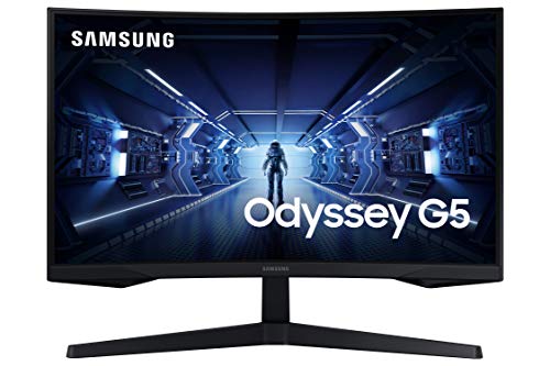 Samsung Odyssey G5 Series 27-Inch Wqhd (2560X1440) Gaming Monitor, 144Hz, Curved, 1Ms, Hdmi, Display Port, Freesync Premium (Lc27G55Tqwnxza)