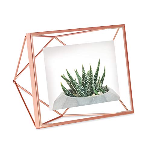 Umbra Prisma 4X6 Picture Frame For Desktop Or Wall, Holds One 4”X6” Photo, 8'L X 6'W, Copper