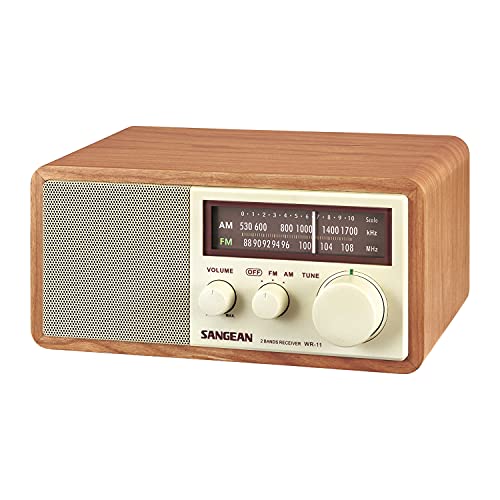 Sangean Wr-11 Wood Cabinet Am/Fm Table Top Analog Radio Wooden