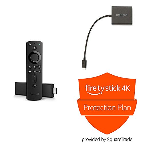 Fire Tv Stick 4K With All-New Alexa Voice Remote Bundle - Includes Ethernet Adapter And 2-Year Protection Plan