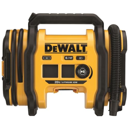 Dewalt 20V Max Tire Inflator, Compact And Portable, Automatic Shut Off, Led Light, Bare Tool Only (Dcc020Ib)