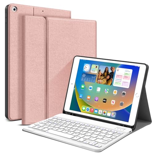 Juqitech Ipad 9Th 8Th 7Th Generation Case With Keyboard 10.2 Inch 2021/2020/2019 - Wireless Bluetooth Magnetic Keyboard Case Soft Tablet Protective Cover For Ipad 10.2' With Apple Pencil Holder