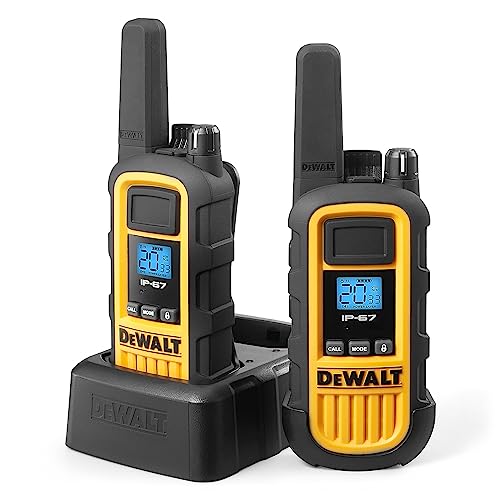 Dewalt Dxfrs800 2 Watt Heavy Duty Walkie Talkies - Waterproof, Shock Resistant, Long Range &Amp; Rechargeable Two-Way Radio With Vox (2 Pack)