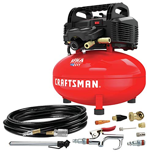 Craftsman Air Compressor, 6 Gallon, Pancake, Oil-Free With 13 Piece Accessory Kit (Cmec6150K)