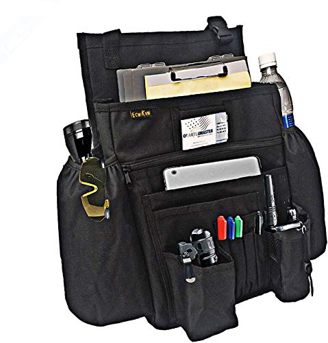 Ecwkvn Front Seat Organizer, Passenger Seat File Organizer With Dedicated Laptop Tablet Holder Cup Holder For Car, Law Enforcement - Vehicle, Black