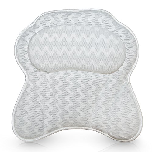 Bath Pillow Bathtub Pillow Back Neck Support Pillow, Spa Cushion For Tub, Relaxing Headrest Bath Pillow, Portable Washable Bathtub Accessories With 3D Air Mesh Thick Soft Bath Pillow