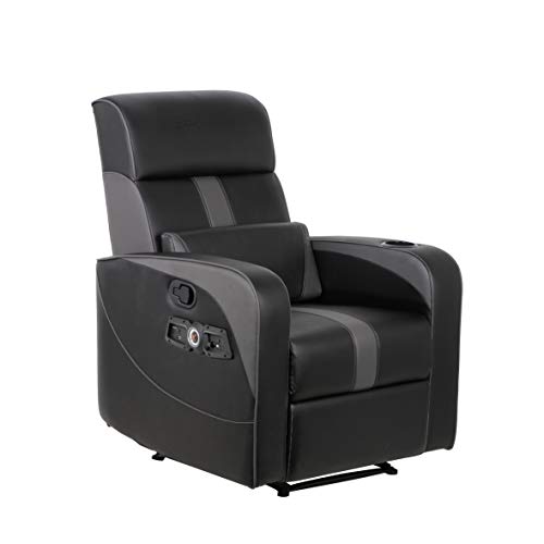 X Rocker 0718001 2.1 Bluetooth Gamma Gaming Recliner, 34.84' X 30.31' X 39.37', Black