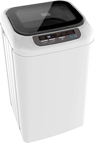 Black+Decker Small Portable Washer, Washing Machine For Household Use, Portable Washer 0.84 Cu. Ft. With 8 Cycles, Transparent Lid &Amp; Led Display