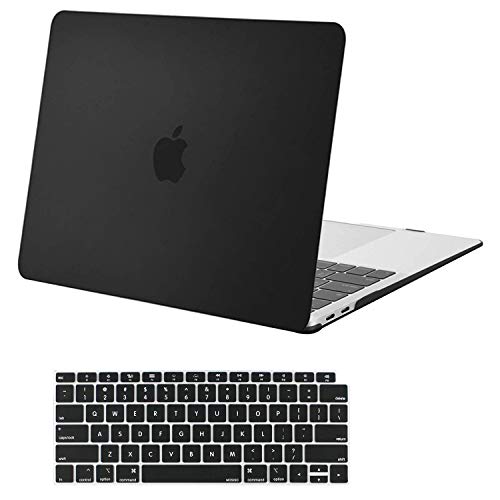 Mosiso Compatible With Macbook Air 13 Inch Case 2022 2021 2020 2019 2018 Release A2337 M1 A2179 A1932 Retina Display With Touch Id, Plastic Hard Shell Case &Amp; Keyboard Cover Skin, Black