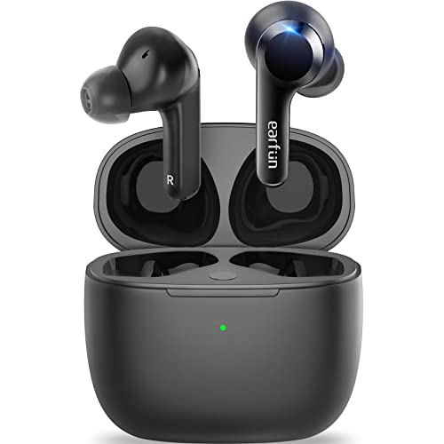 Earfun Air Wireless Earbuds, [Upgraded Version] [What Hi-Fi Awards] Bluetooth Earbuds With 4 Mics, Sweatshield Ipx7 Waterproof, Game Mode, Wireless Charging, Deep Bass, Usb-C Fast Charge, 35Hrs, Black