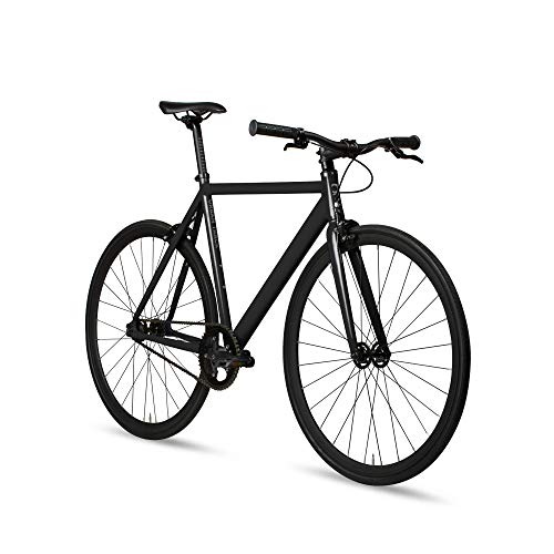 6Ku Aluminum Fixed Gear Single-Speed Fixie Urban Track Bike, Shadow Blacke, 58Cm/L