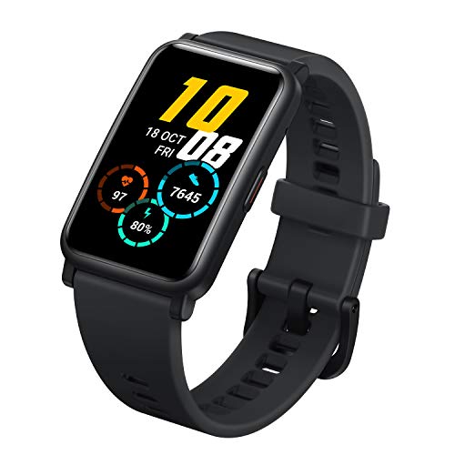 Honor Watch Es Smart Watch, 1.64' Amoled 5Atm Waterproof 10 Days Standby Smart Bracelet With Bluetooth 30Mm Fitness Tracker Activity Tracker (Black)