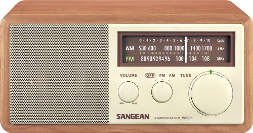 Sangean Wr-11 Wood Cabinet Am/Fm Table Top Analog Radio Wooden