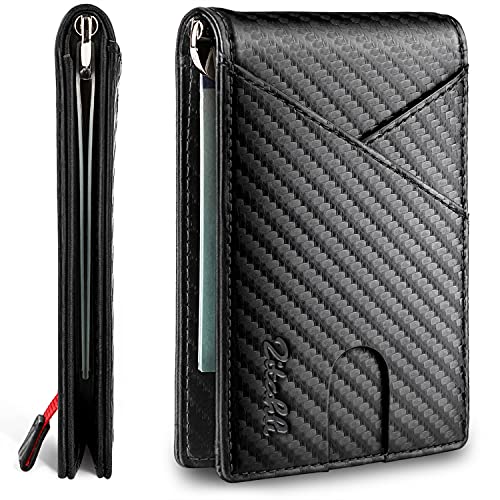 Zitahli Mens Slim Wallet With Money Clip Rfid Blocking Bifold Credit Card Holder For Men With Id Window And Gift Box, Fitting Up To 10 Cards