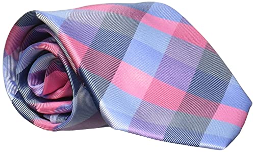 Tommy Hilfiger Mens Buffalo Tartan Neckties, Pink, Regular Us