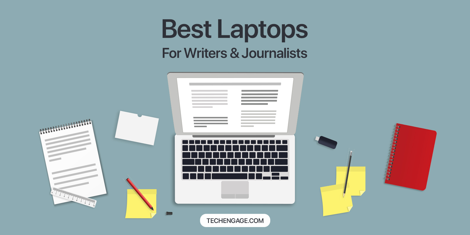 An illustration of the best laptops for writers and journalists