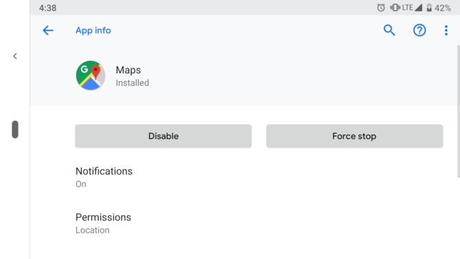 Screenshot Of Google Maps App Info, Android Tweaks No Root