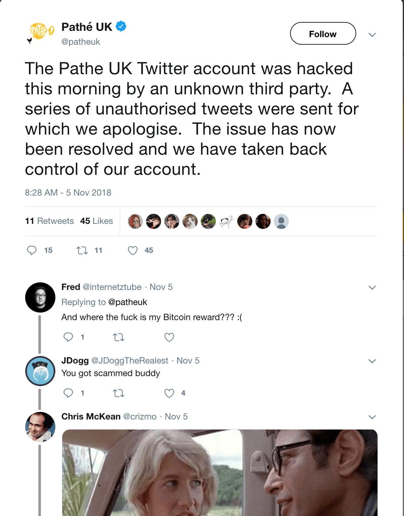 Pathé Uk On Twitter The Pathe Uk Twitter Account Was Hacked