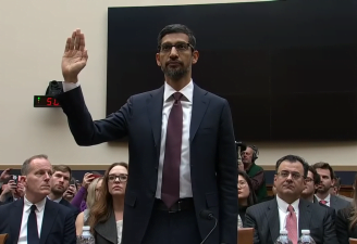 Google CEO, Sundar Pichai testifying in front of congress