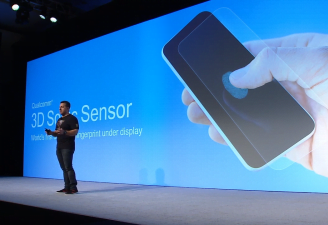Image from Qualcomm keynote introducing 3D sonic sensor, a new under screen fingerprint for smartphones