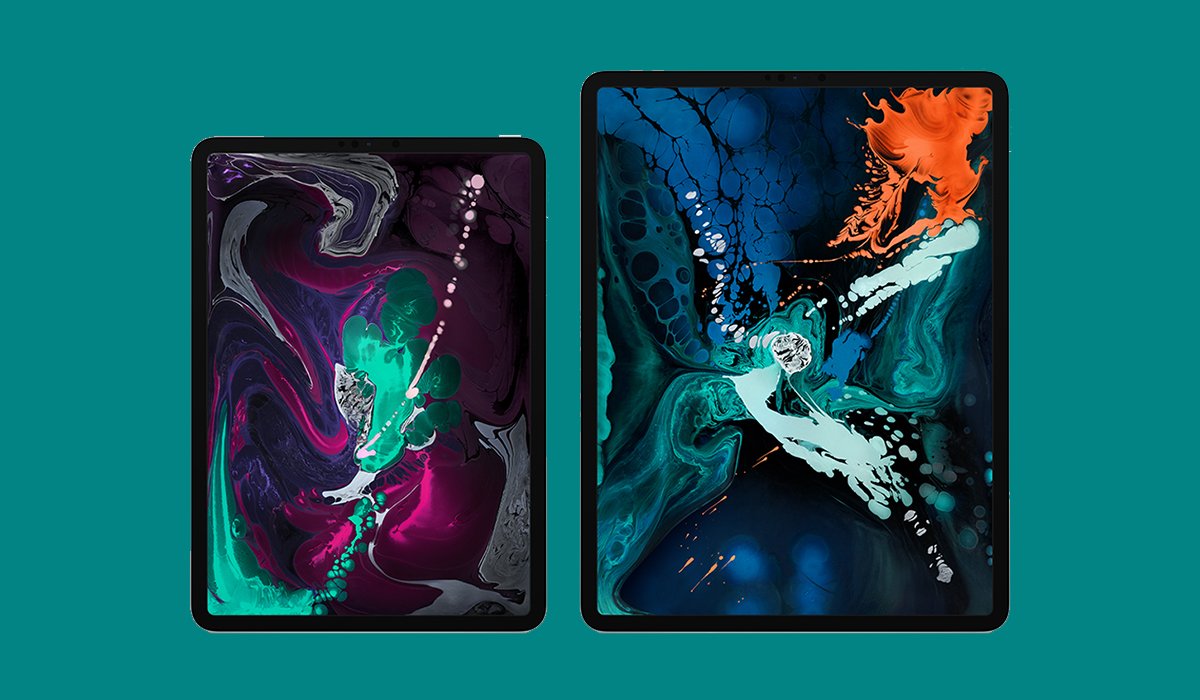 Both Ipad Pro 2018 With Teal Background