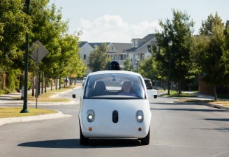 A picture of driverless car by Waymo