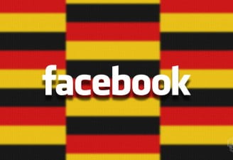 facebook logo with germany flag in the background