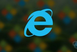 An image with Internet explorer logo with Microsoft logo in the background