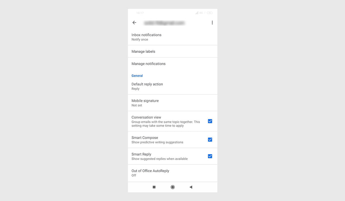 Enable Smart Compose On Gmail For Android Setting Screen