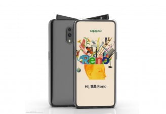 A render of possible Oppo Reno phone with a swivel pop-up camera