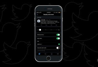 A featured image design for Twitter Lights Out mode aka real black dark mode
