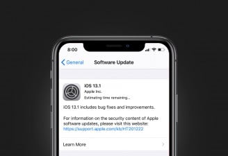A photo of iPhone prompting iOS 13.1 update