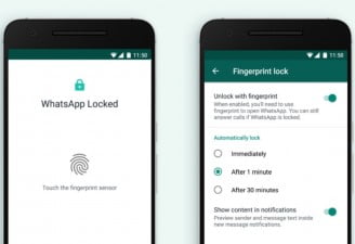 whatsapp android fingerprint lock