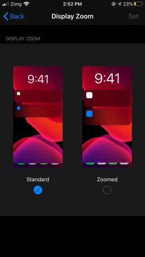 A Screenshot Of Ios 13 Display Zoom Option