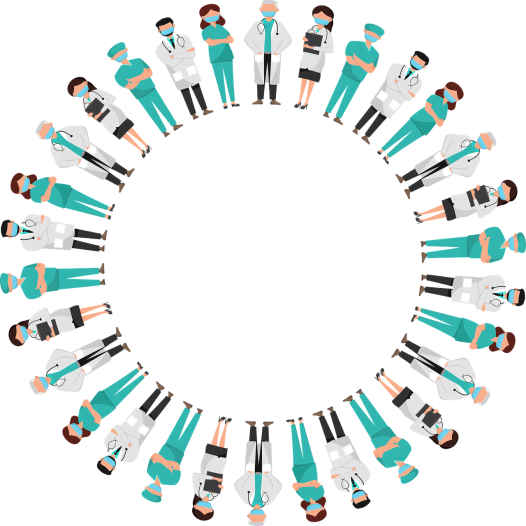 Health Workers Standing In A Circle