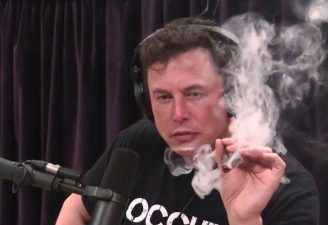 Elon Musk smoking weed on Joe Rogan show