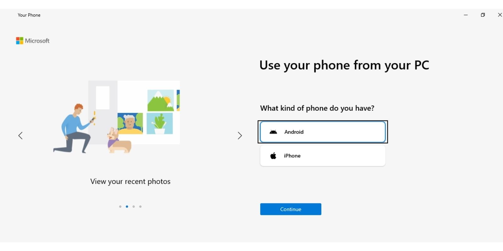Screenshot Of Your Phone App Asking Phone Os