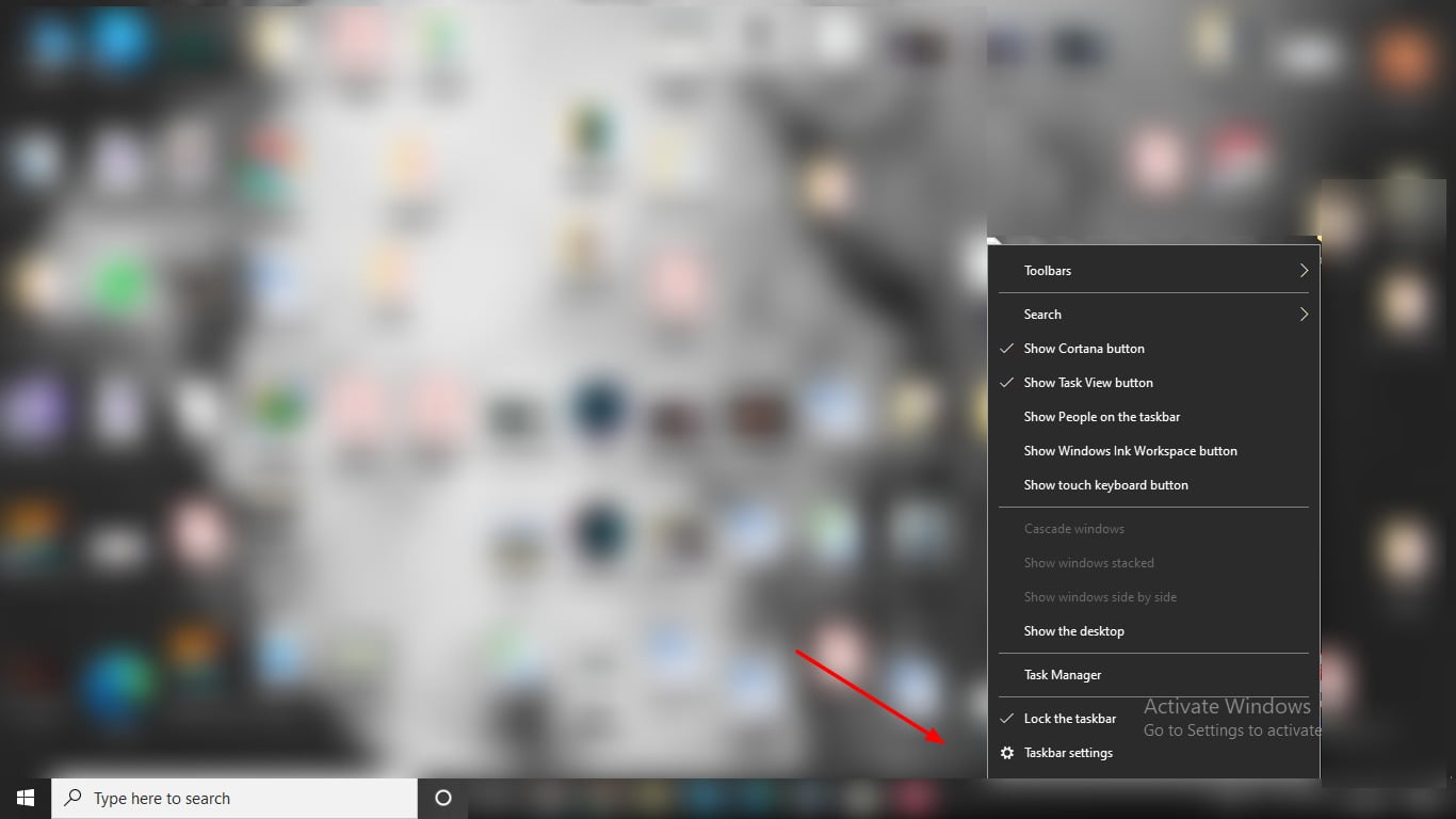 Screenshot Of Clicking On Empty Space Of Taskbar In Windows 10