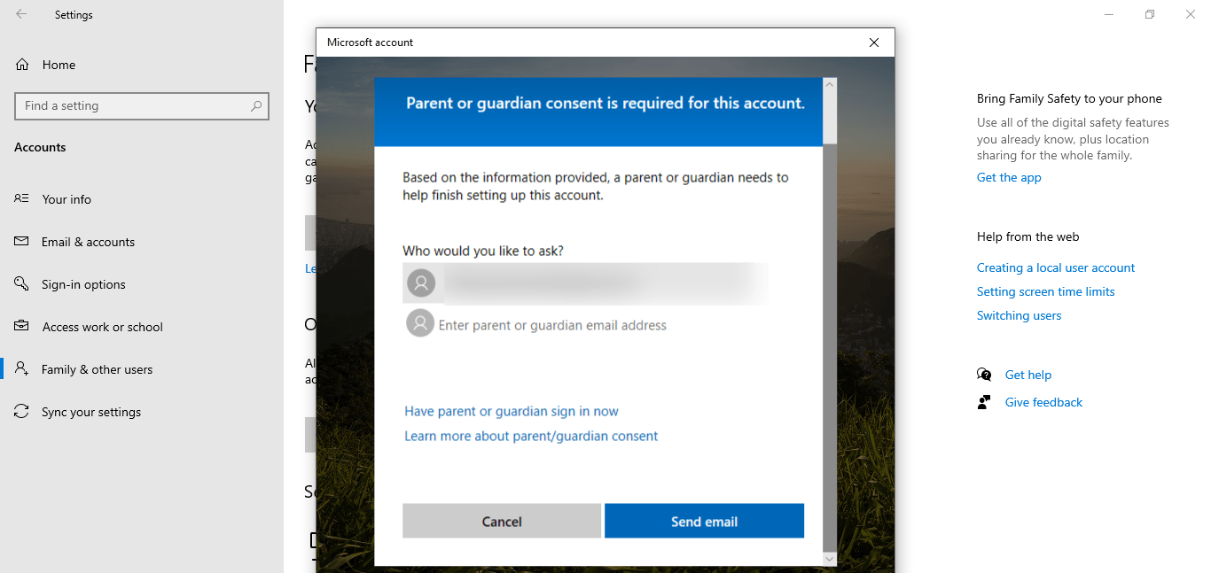 Screenshot Of Guardian Email Address In Windows 10