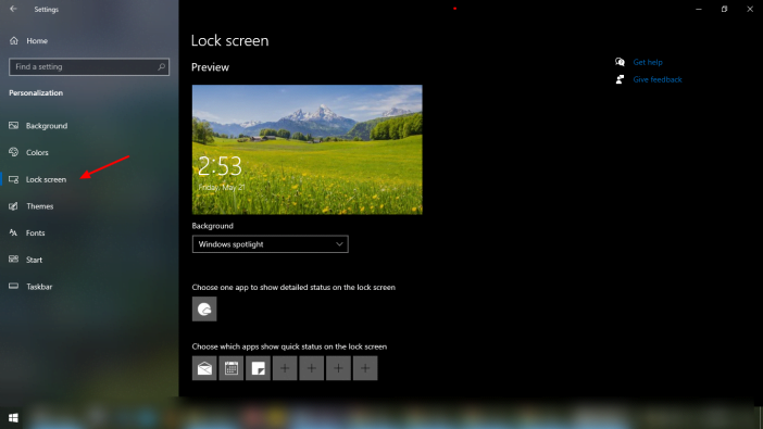 Screenshot Of Screenshot Of Lockscreen Tab In Windows 10 Settings