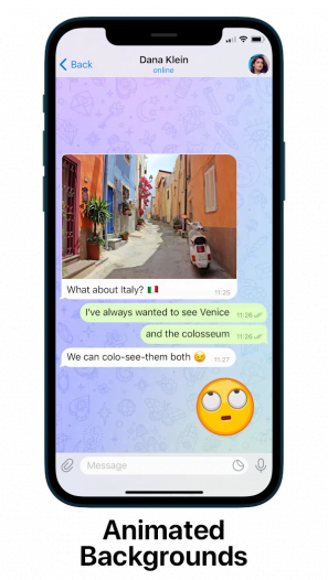 Screenshot Of Changing Wallpaper During Chat In Telegram