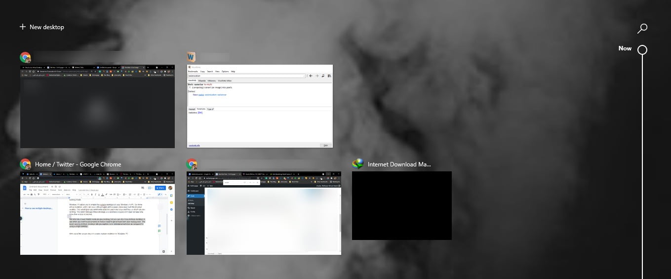 Screenshot Of Multiple Tabs In Task View In Windows 10