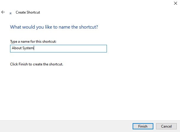 Screenshot Of The Pop-Up Box Where Users Can Name The Shortcut Folder