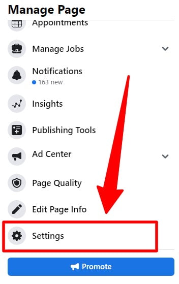Manage Page Settings On Facebook